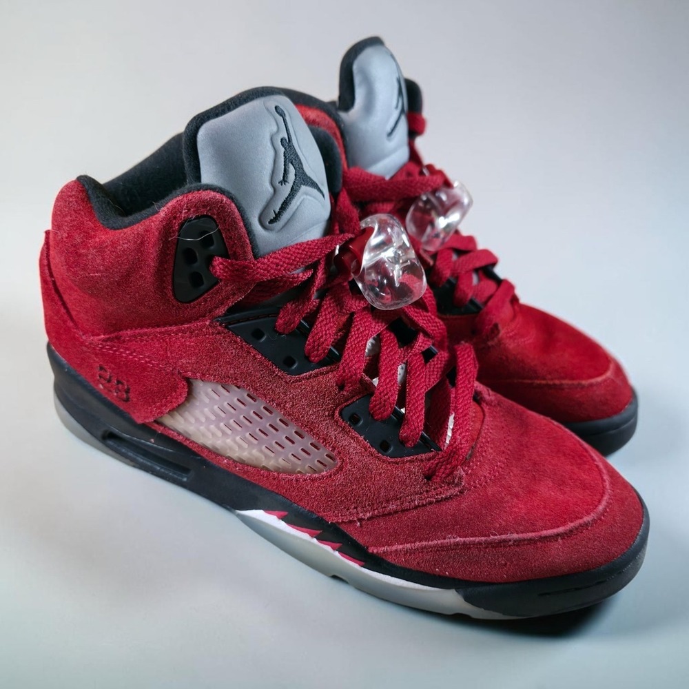 Size 5.5 Y (GS) - Jordan 5 Retro 2021 Mid Raging Bull Sneakers Shoes Red Bred